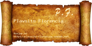 Plavsits Florencia névjegykártya
